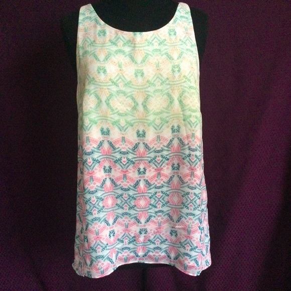 Cabi Mosaic Sleeveless Lined Layered top Spring Blouse Medium Fast US Ship - Picture 2 of 12